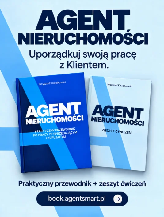 Okładka książki AGENT NIERUCHOMOŚCI i zeszytu ćwiczeń